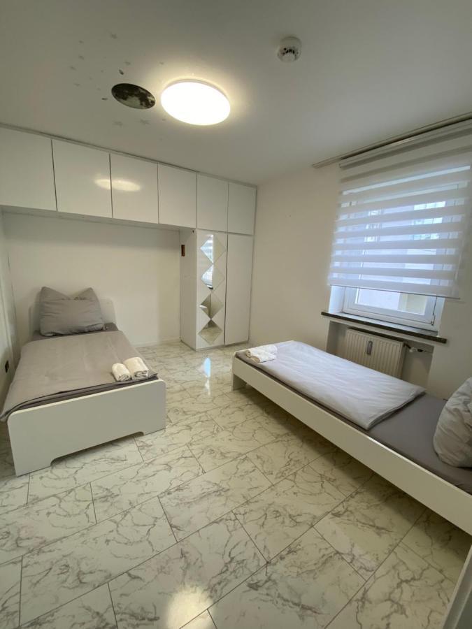 4 Zw M. Blick V. Balkon Auf Lech Apartment Augsburg Luaran gambar